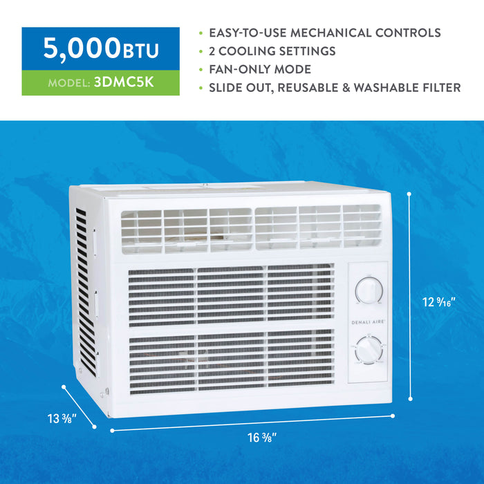 5,000 BTU 115-Volt Mechanical Window AC