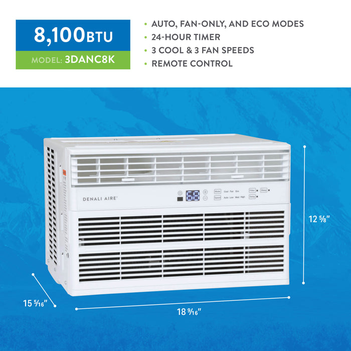 8,000 BTU 115-Volt Electronic Window AC