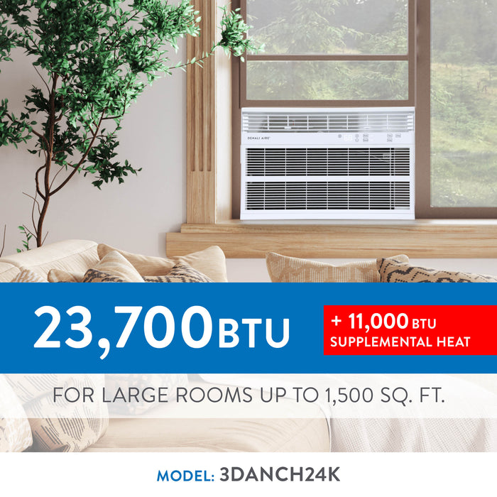 24,000 BTU 230-Volt Electronic Window AC w/Electric Heater