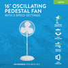 16" Oscillating Pedestal Fan