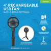 4" Handheld Rechargeable USB Fan